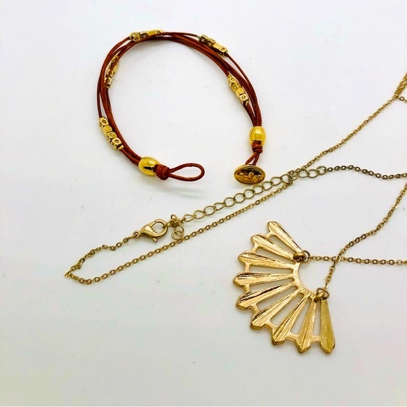 Vintage Fossil Bracelet & Fan Necklace - Picture 8 of 9